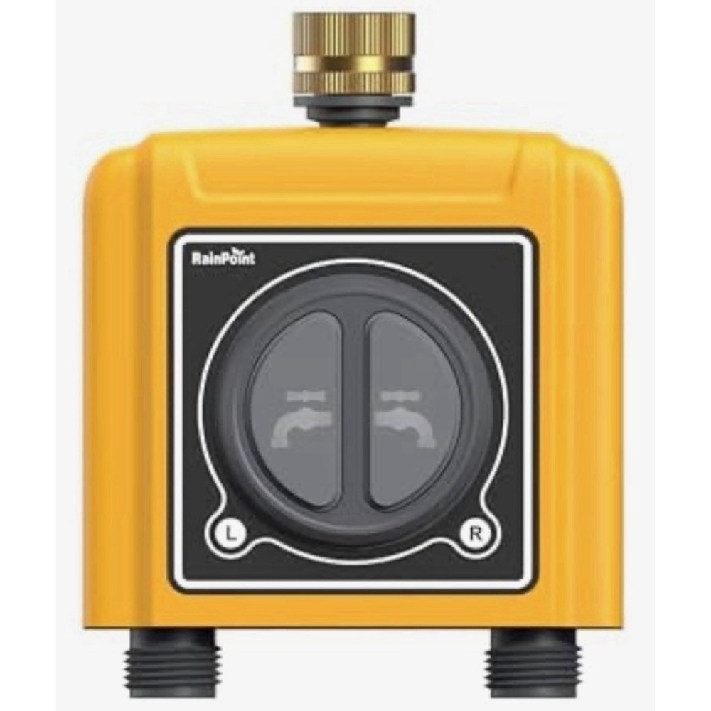 RAINPOINT WiFi Water Timer, Brass Inlet/Outlet 2-Zone TTV203WRF-Hub Not Included